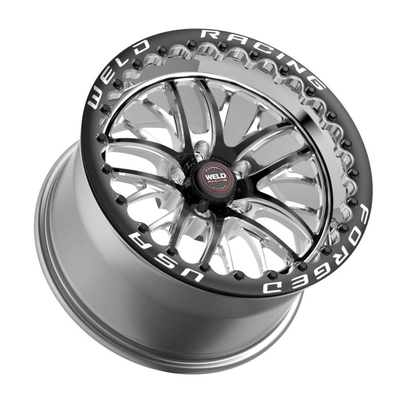 Weld S82 Beadlock 15x10/5x114.3/6.5 BS/3.18 HB - Black Center - Polished Shell - Black SBL MT Wheel