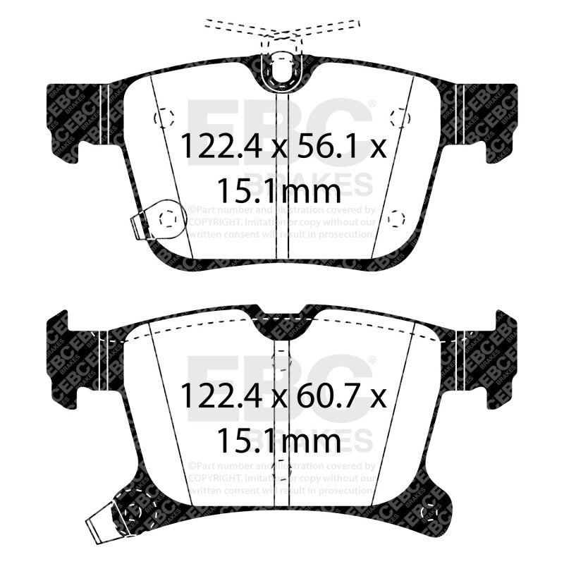 EBC 2016+ Chrysler Pacifica (RU) 3.6L Ultimax2 Rear Brake Pads