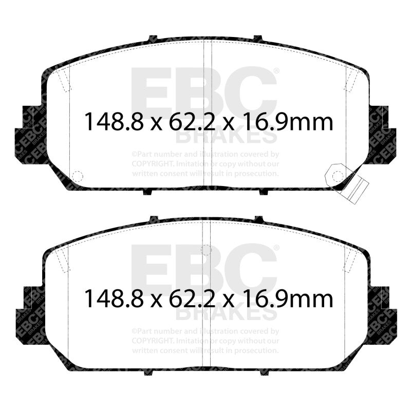 EBC 16+ Acura ILX 2.4 Greenstuff Front Brake Pads