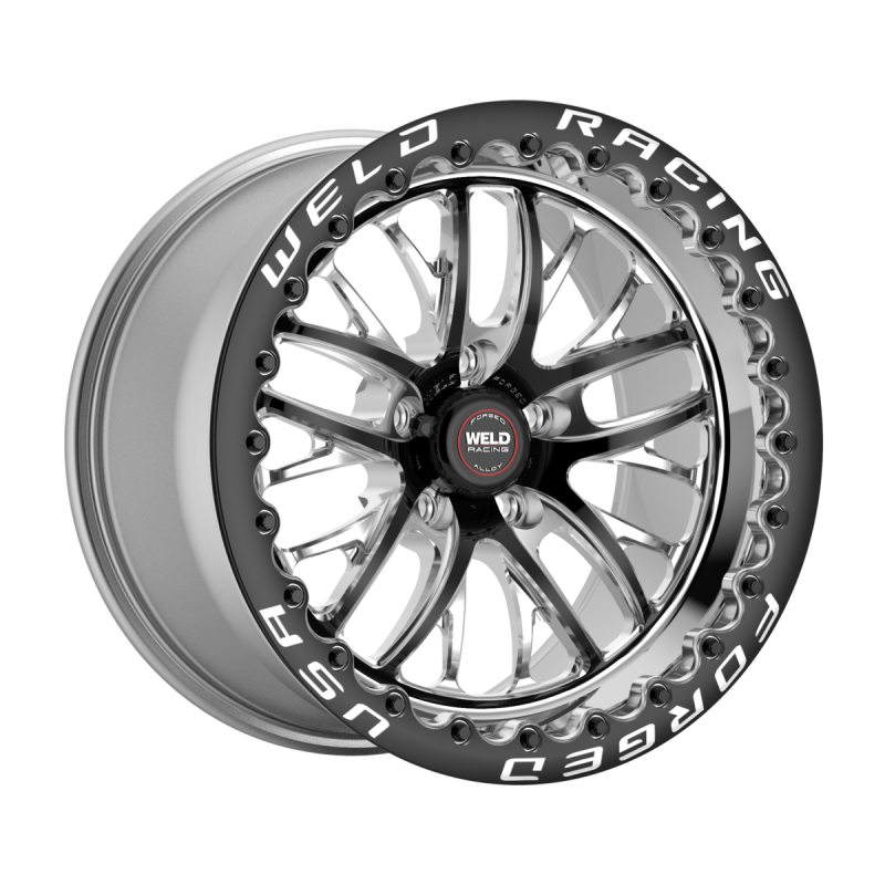 Weld S82 Beadlock 15x9/5x114.3/6.5 BS/3.18 HB - Black Center - Polished Shell - Black SBL MT Wheel