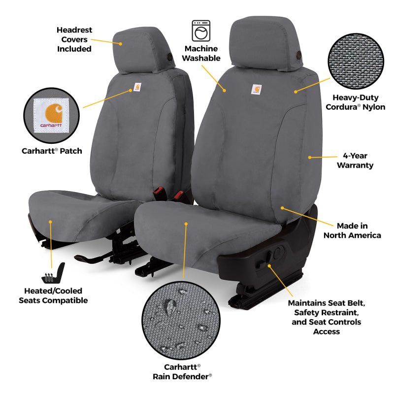 Covercraft  21-25 Ford F150 Carhartt Super Dux SeatSaver Front Row Custom Seat Cover - Gravel
