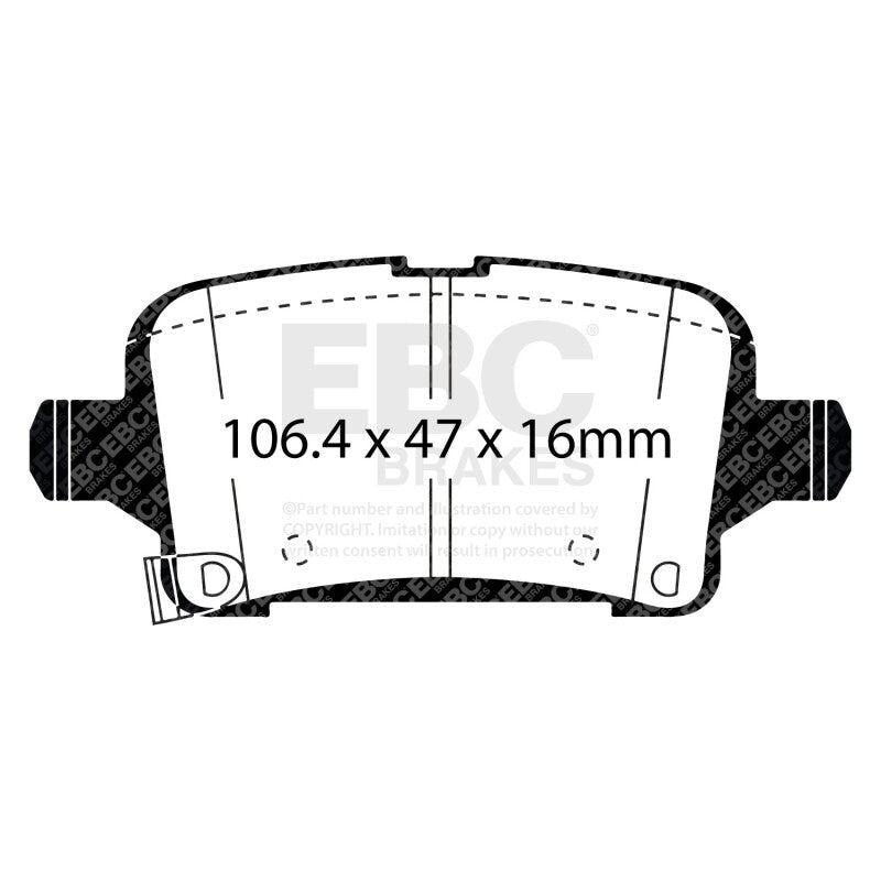 EBC 2016+ Chevrolet Cruze 1.4L Turbo (10.9in Front Rotor) Ultimax2 Rear Brake Pads