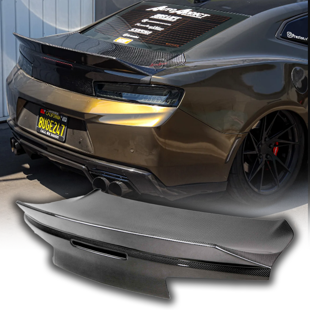 2016 - 2024 Camaro Carbon Fiber Trunk Double Sided Decklid With Integrated Spoiler