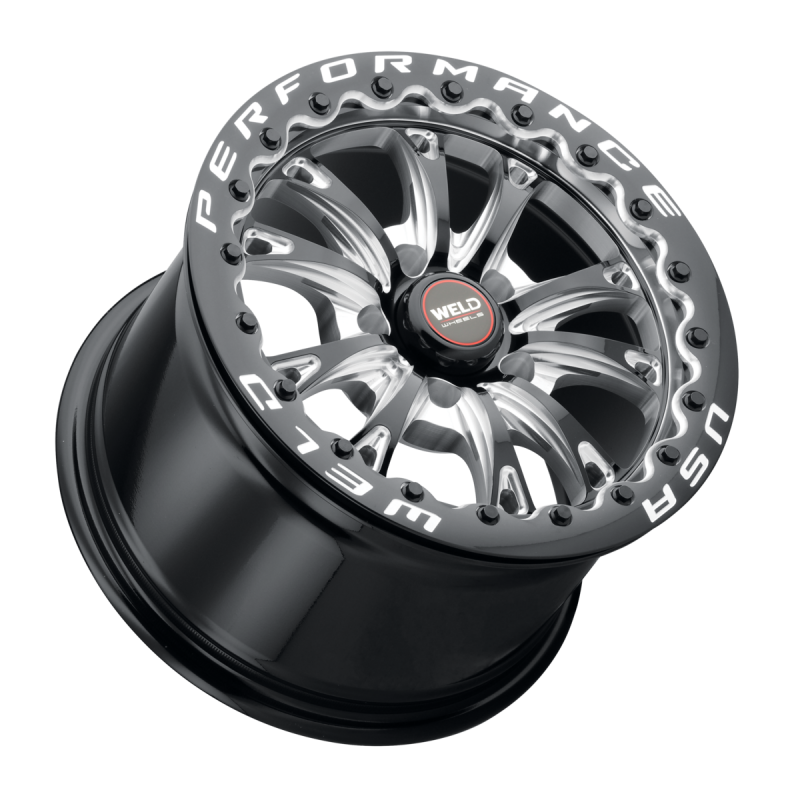 Weld Belmont Beadlock 15x10 / 5x120.65 BP / ET45 BS7.27 Gloss Black MIL DIA 78.1