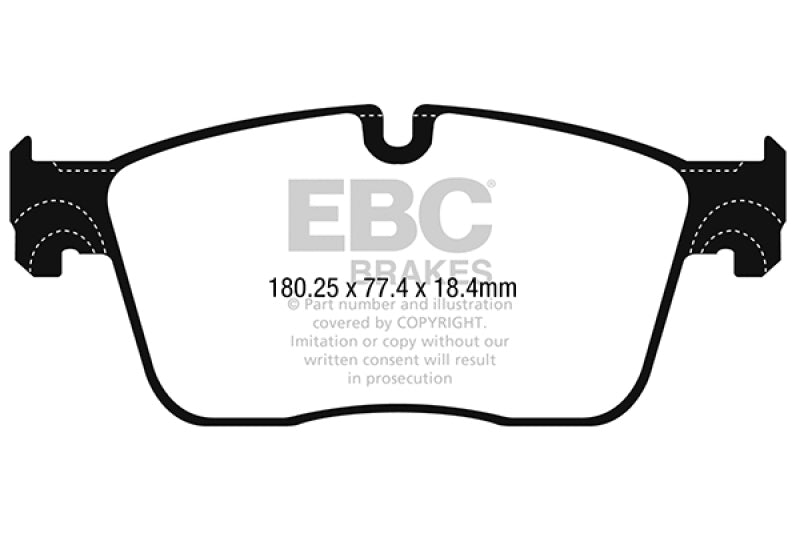 EBC 2016+ Jaguar F-Pace 2.0L TD (180) Yellowstuff Front Brake Pads