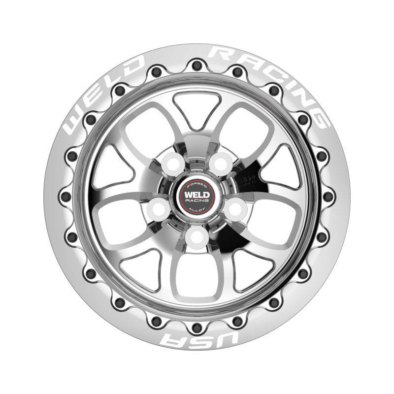 Weld S76 Beadlock 15x8/5x120.65/4.5 BS/3.18 HB-Polished Center-Polished Shell-Black SBL MT Wheel