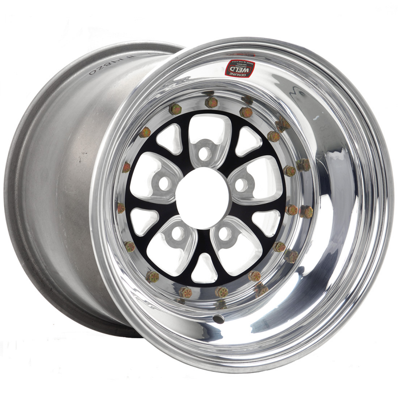 Weld V-Series 15x15 / 5x4.5 / 5 BS / 3.18 HB - Black Center - Polished Shell - Non-BL Wheel