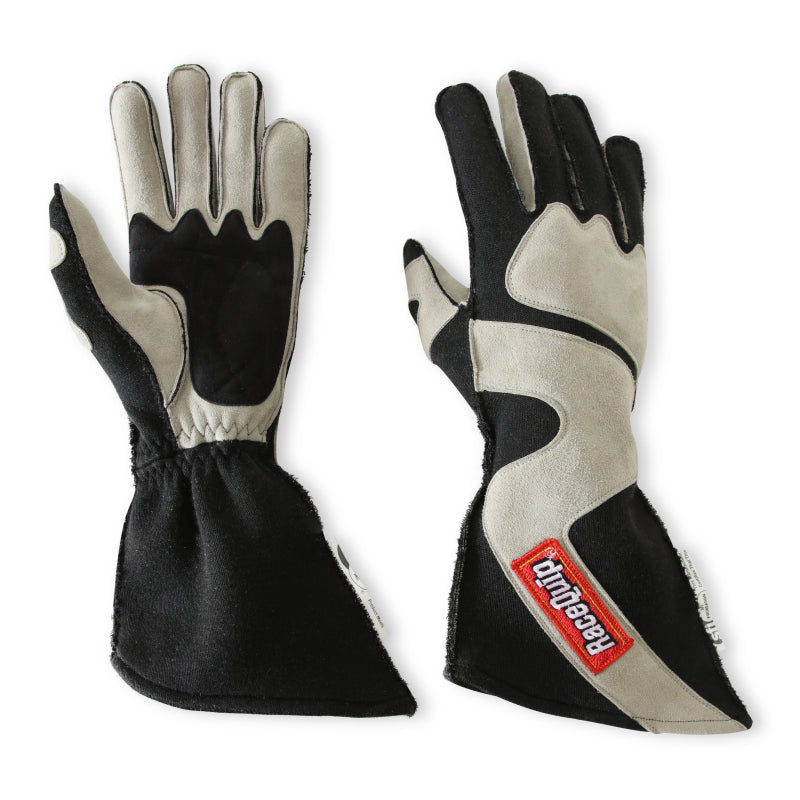 RaceQuip SFI-5 Gray/Black Large Outseam Angle Cut Glove