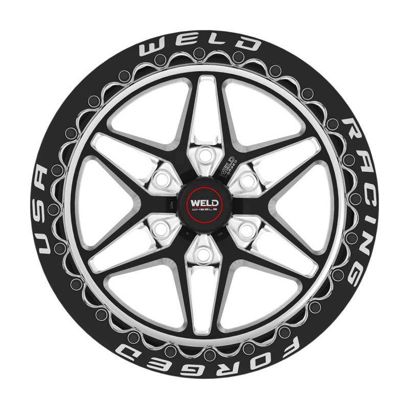 Weld S81 HD Beadlock 15x14/5x139.7/5.5 BS/3.54 HB-Black Center-Polished Shell-Black SBL MT Wheel