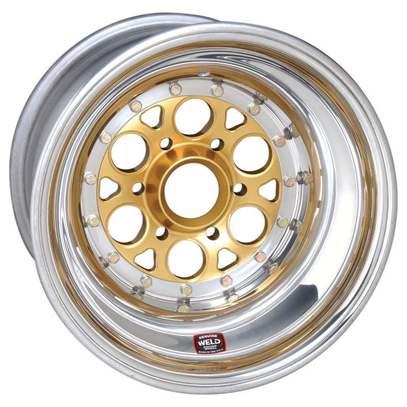 Weld Magnum Sprint 15x18 / 42-Spline / 6 BS - Gold Center - Polished Shell - Non-BL Wheel