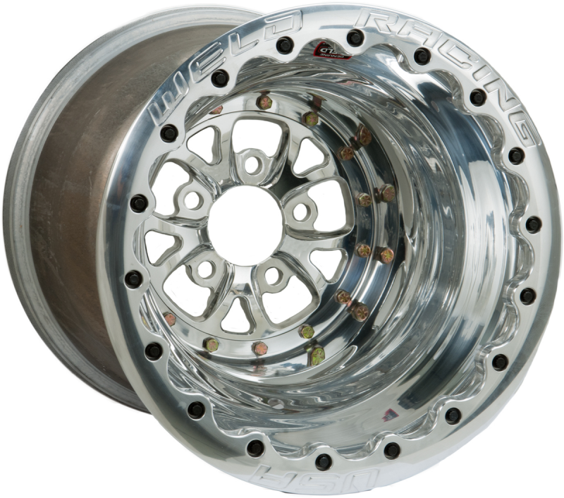 Weld V-Series 15x16/5x4.5/5 BS/3.18 HB - Polished Center - Polished Shell - Polished SBL MT Wheel