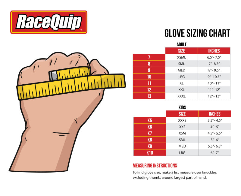 RaceQuip Blue 1-Layer SFI-1 Glove - XL