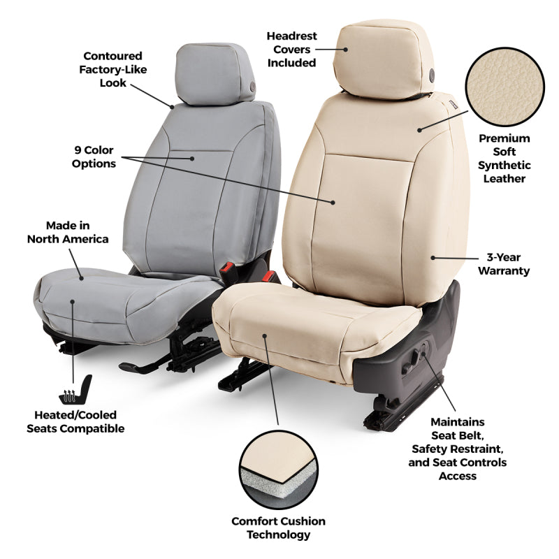 Covercraft 2025 Ford Explorer Letherette Custom Front Row Seat Covers - Black