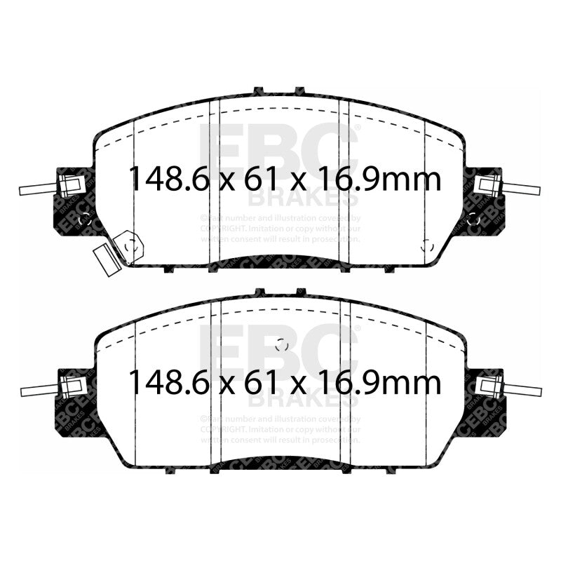 EBC 2016+ Honda Accord LX Sedan 2.4L Ultimax2 Front Brake Pads