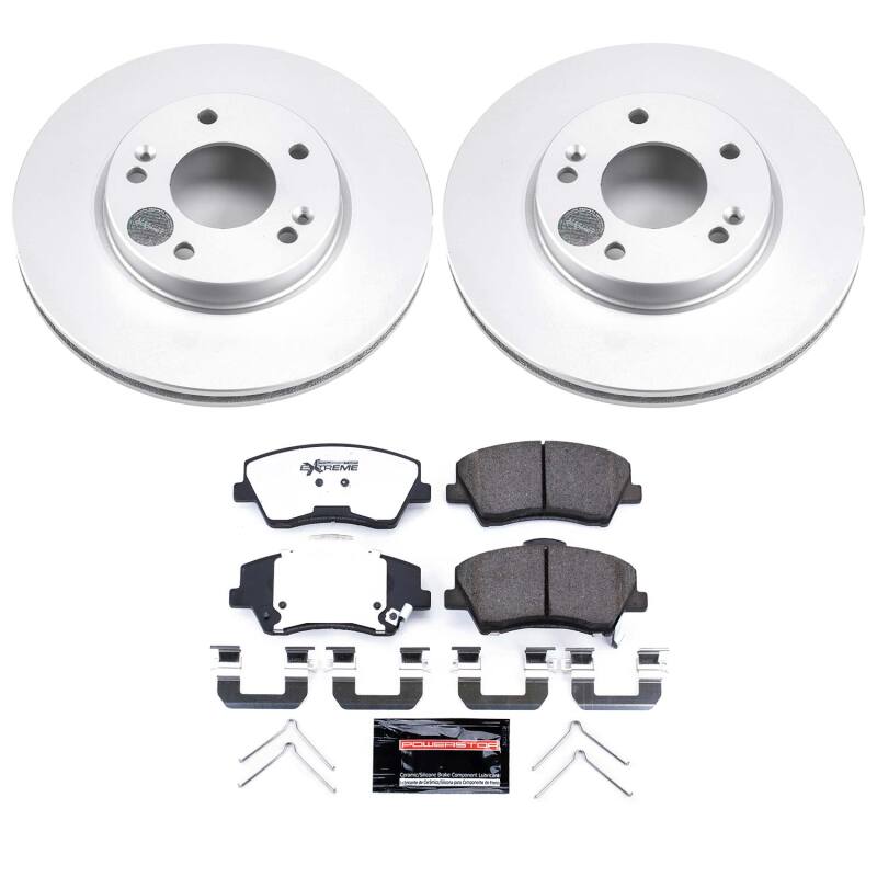 Power Stop 17-22 Hyundai Ioniq Front Z36 Coated Truck & Tow Brake Kit