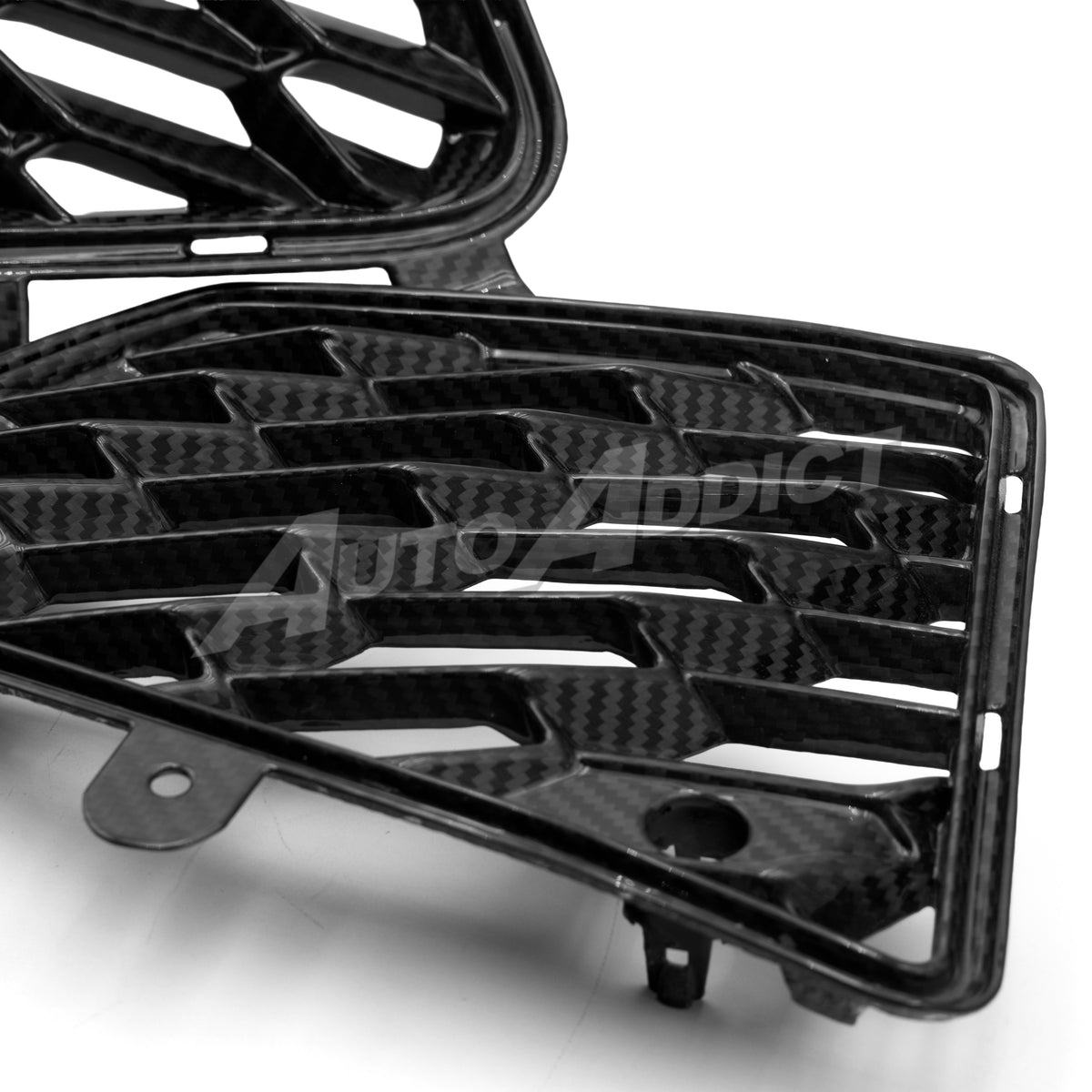 Auto Addict USA C8 Stingray Dry Gloss Carbon Fiber Rear Bumper Grille Vent Pair - View 3