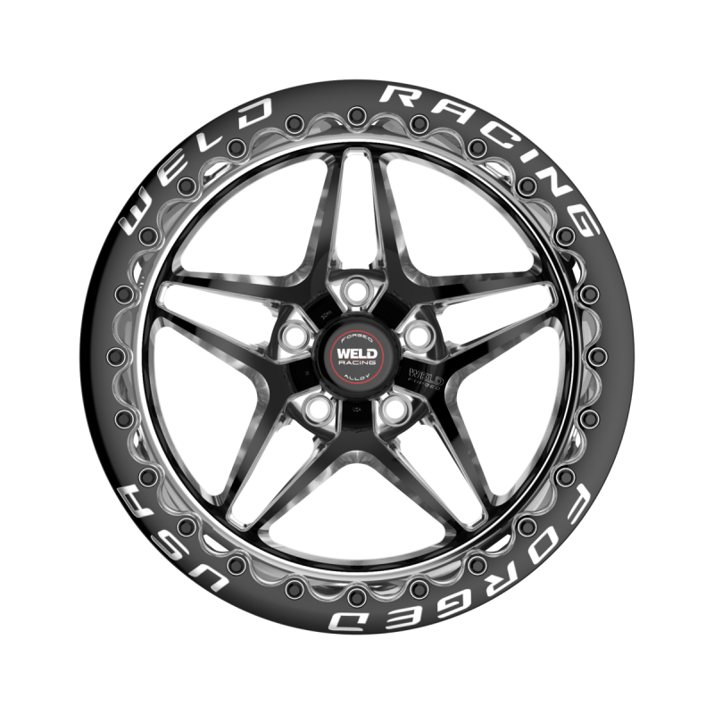 Weld S81 Beadlock 18x10/5x112/6.1 BS/3.18 HB - Black Center - Polished Shell - Black SBL MT Wheel