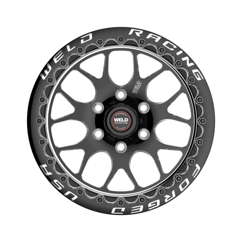Weld S77 HD Beadlock 15x10/6x139.7/6.5 BS/3.54 HB-Black Center-Polished Shell-Black SBL MT Wheel
