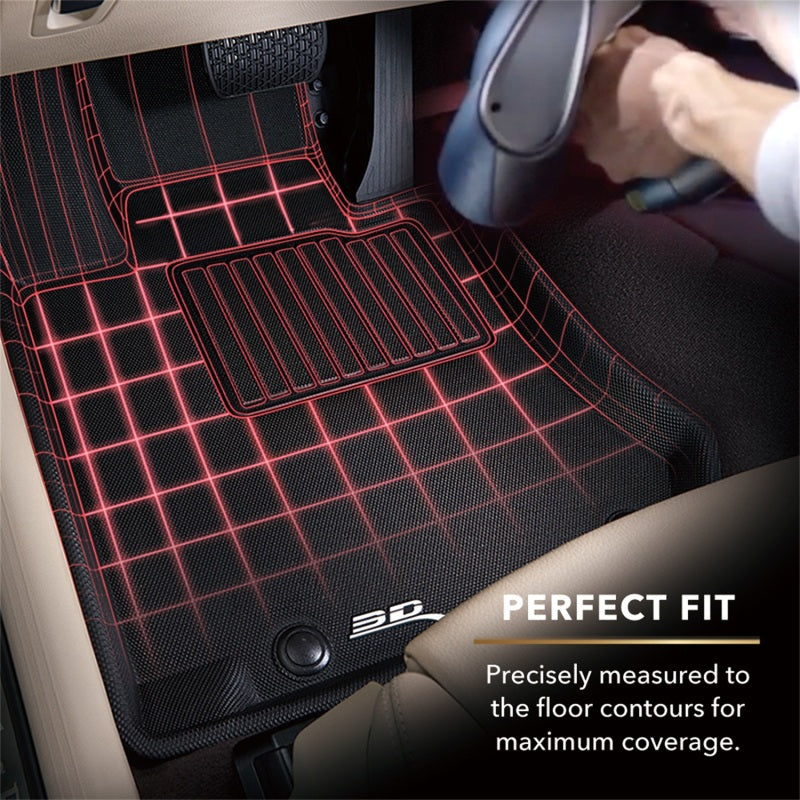 3D MAXpider 2015-2020 GMC Canyon Crew Cab Kagu 1st & 2nd Row Floormats - Black