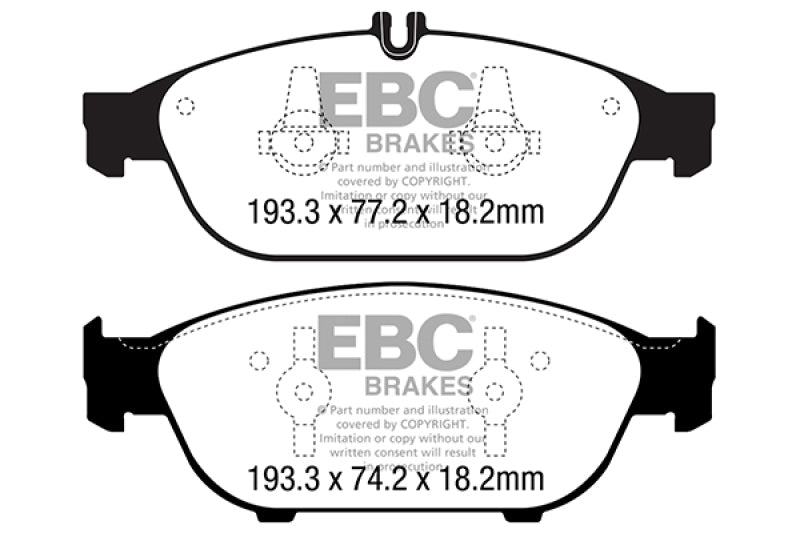 EBC 12+ Mercedes-Benz E550 4.6 Twin Turbo Coupe Redstuff Front Brake Pads