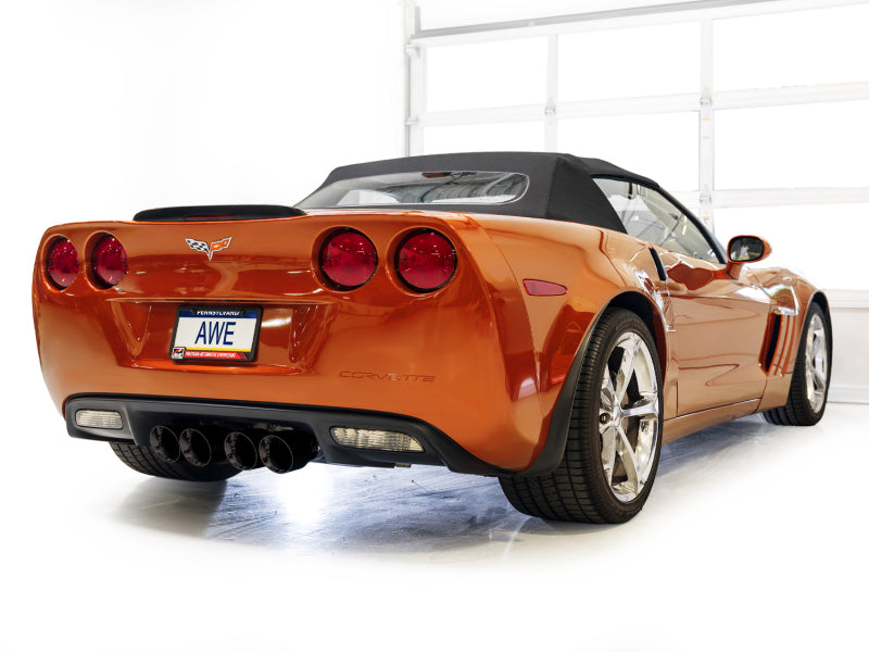 AWE Tuning 05-07 C6 Chevrolet Corvette 6.0L Track Edition Axleback Exhaust w/ Diamond Black Tips