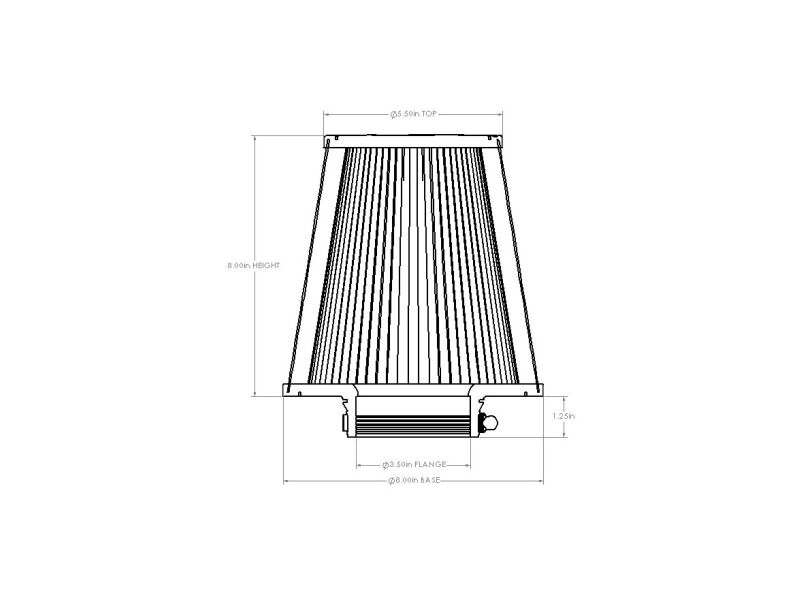 aFe Magnum FORCE Intake Replacement Air Filter w/ D2 Dura-Dry Media 3-1/2in Fx8in Bx5-1/2in Tx8in H