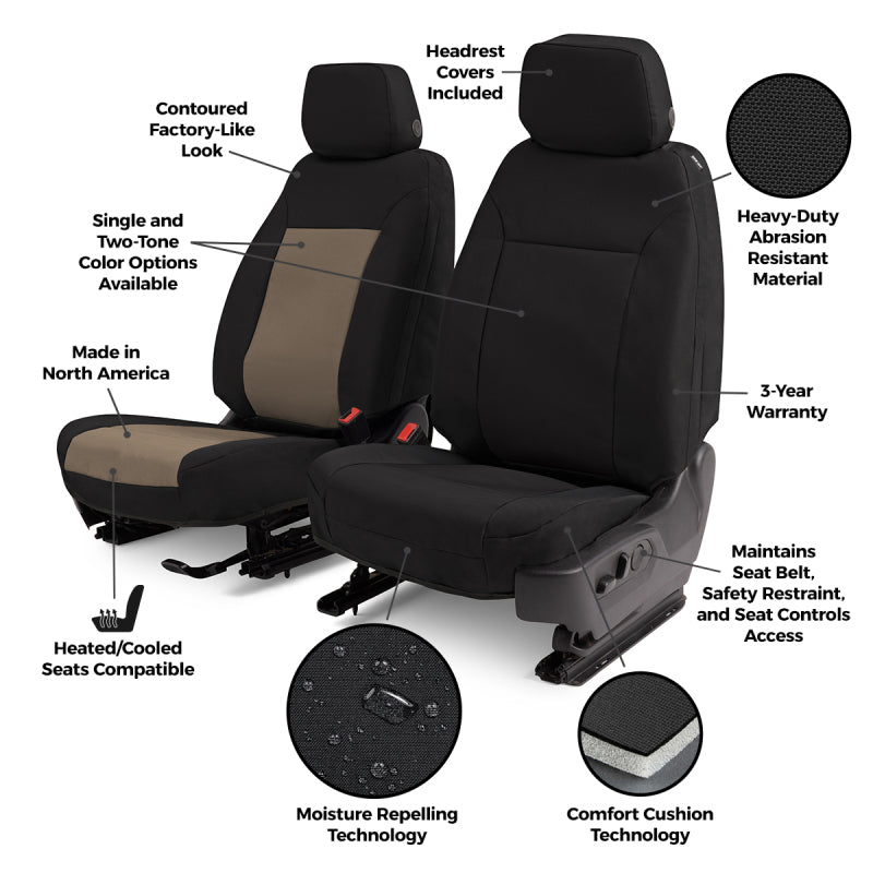 Covercraft 21-24 Chevrolet Trailblazer Endura PrecisionFitSecond Row Seat Covers - Charcoal/Silver