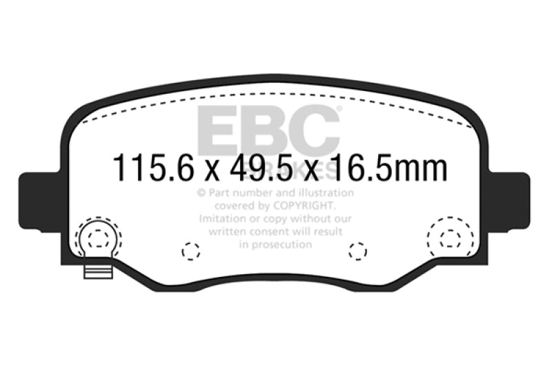 EBC 15+ Chrysler 200 2.4 Yellowstuff Rear Brake Pads