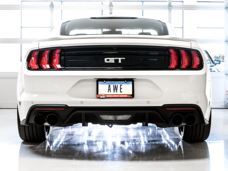 AWE 18-23 S550 Mustang GT SwitchPath Exhaust - Diamond Black Tips