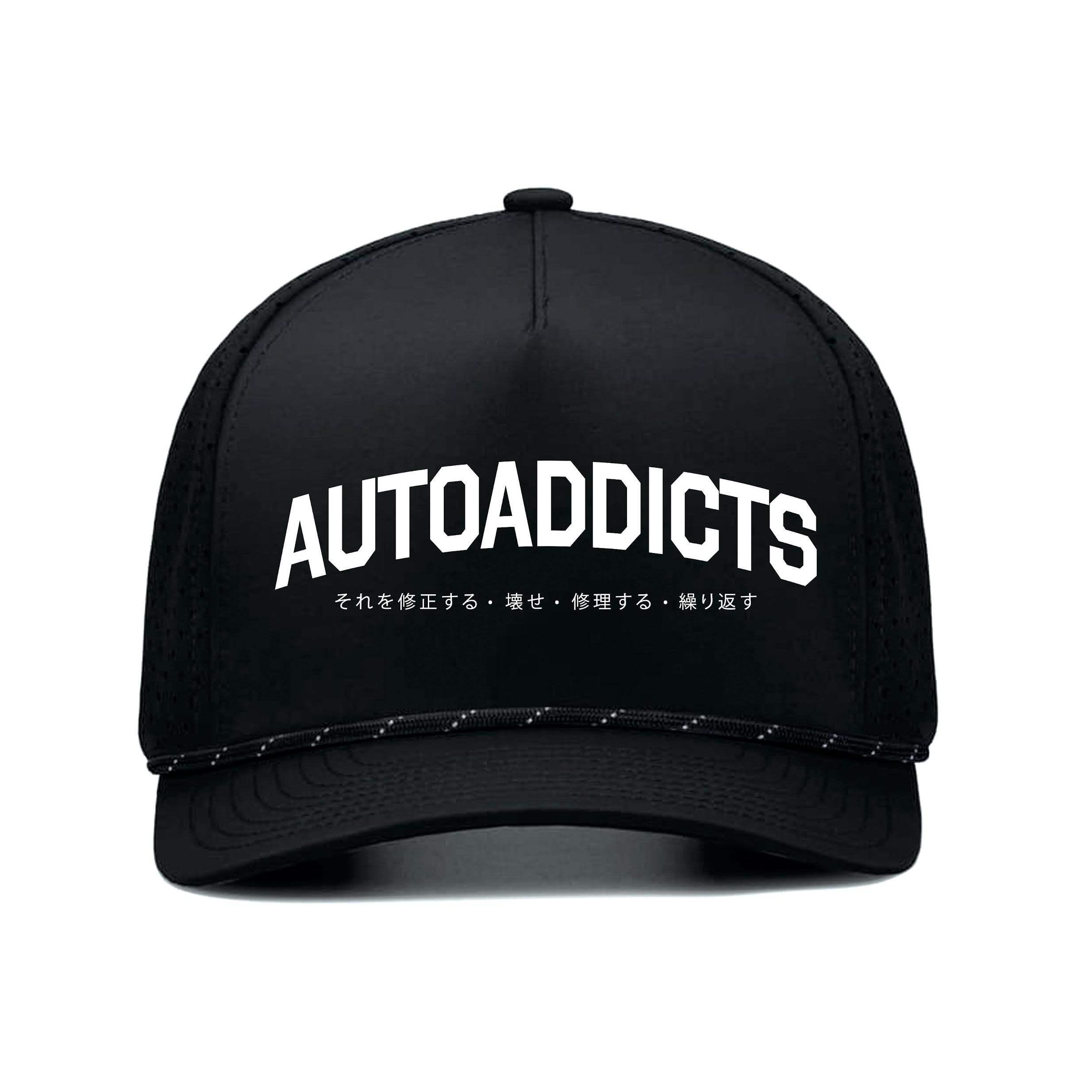 Autoaddicts Chinese letters Mesh Snapback Hat