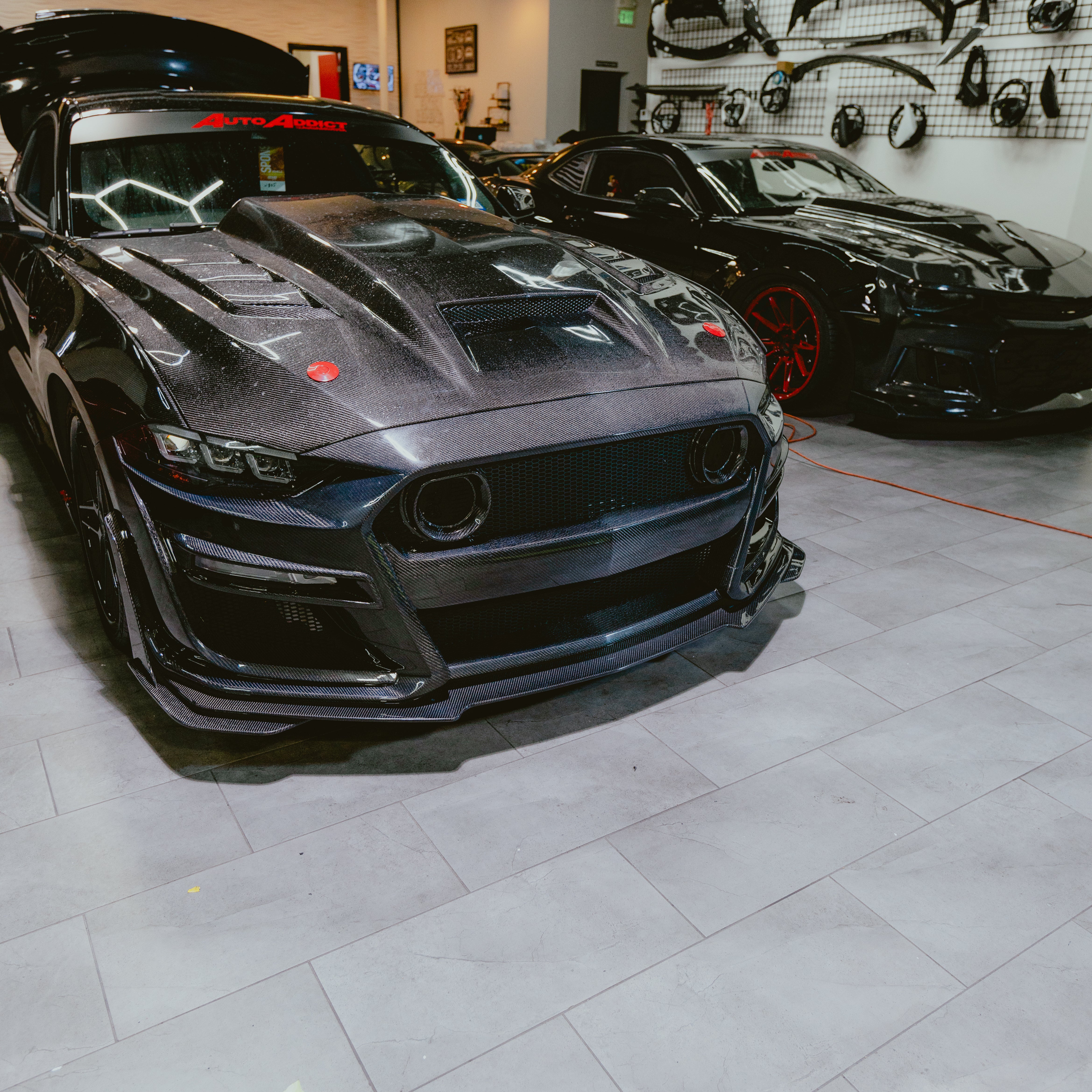 PRE-ORDER 2018-2023 Ford Mustang GT500/Mach1 Combo Double Sided Full Carbon Fiber Track Package Front Bumper Conversion