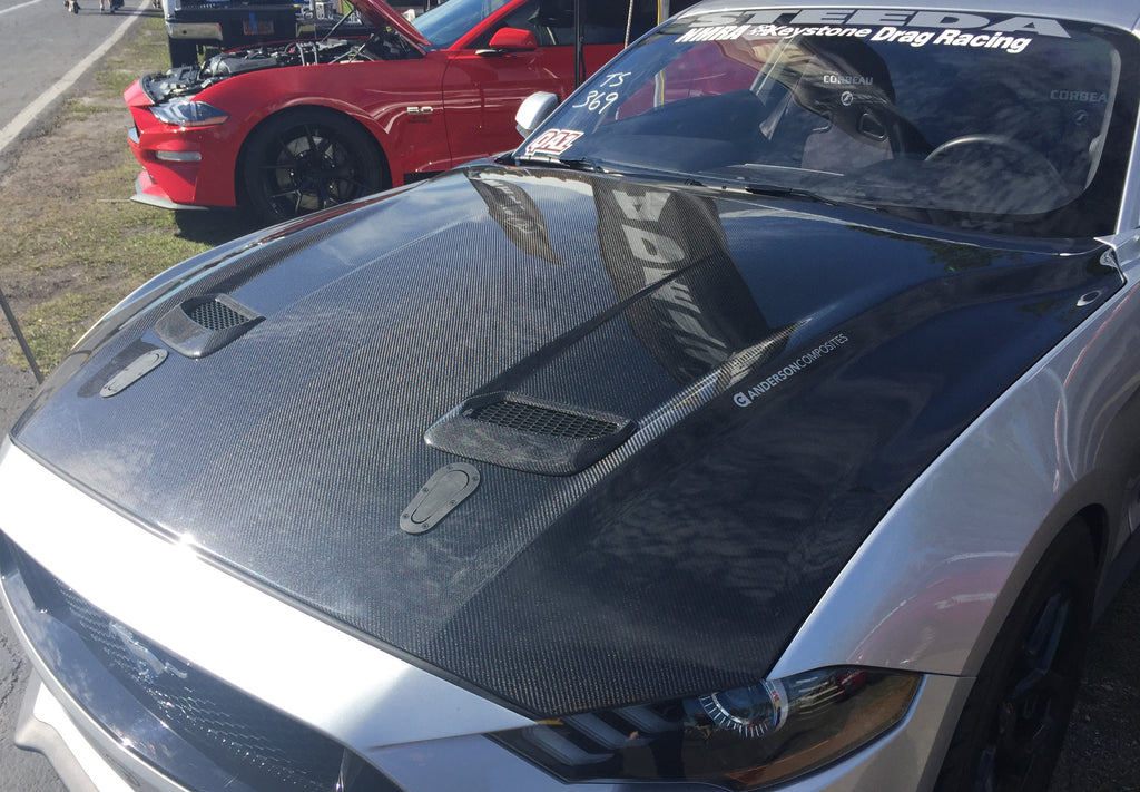 2015-2017 Mustang Double Sided Carbon Fiber "Super Snake" Style Hood