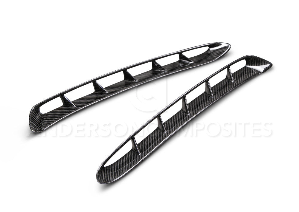 2015 - 2021 Mustang Carbon Fiber GT350 Style Front Fender Vent Inserts (Pair)