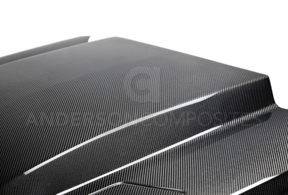 2015-2017 MUSTANG DOUBLE SIDED CARBON FIBER 3" COWL HOOD
