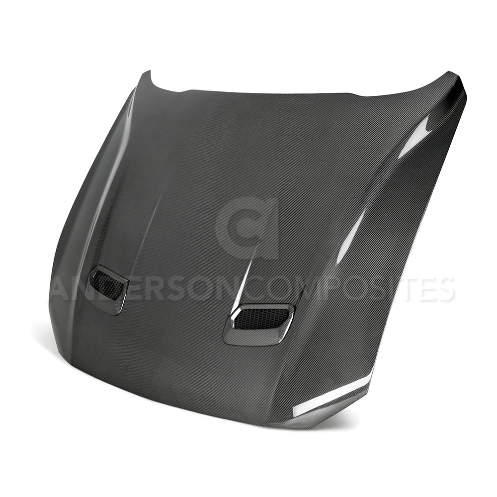 2018 - 2021 Ford Mustang Type-OE Double Sided Carbon Fiber Hood
