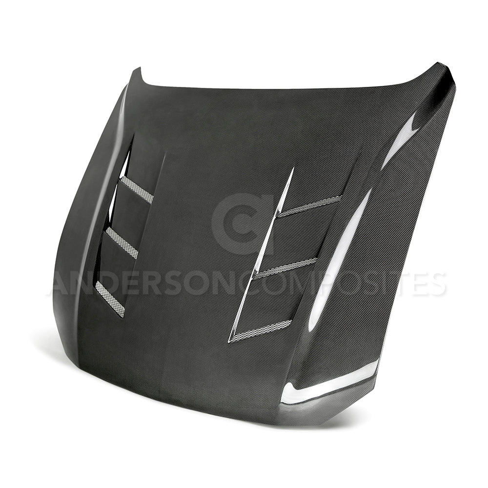 2018 - 2020 Ford Mustang Type-SA Double Sided Carbon Fiber Heat Extractor Hood