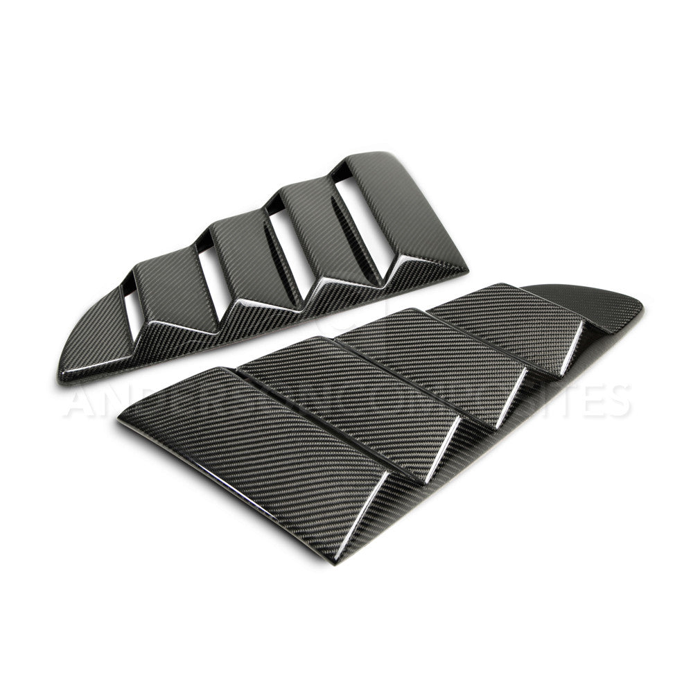 2015 - 2020 Mustang Carbon Fiber Type-Vented Side Window Louvers (Pair)