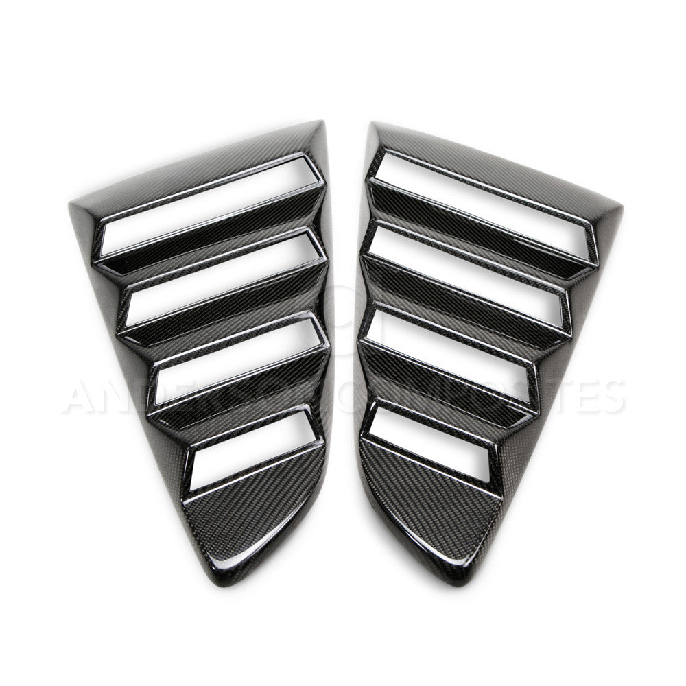 2015 - 2020 Mustang Carbon Fiber Type-Vented Side Window Louvers (Pair)