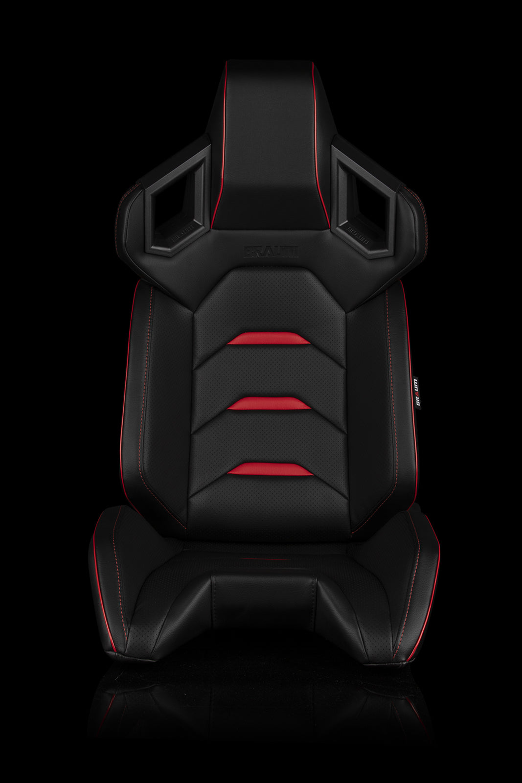 Universal BRAUM ALPHA-X SERIES RACING SEATS (BLACK & RED) – PAIR
