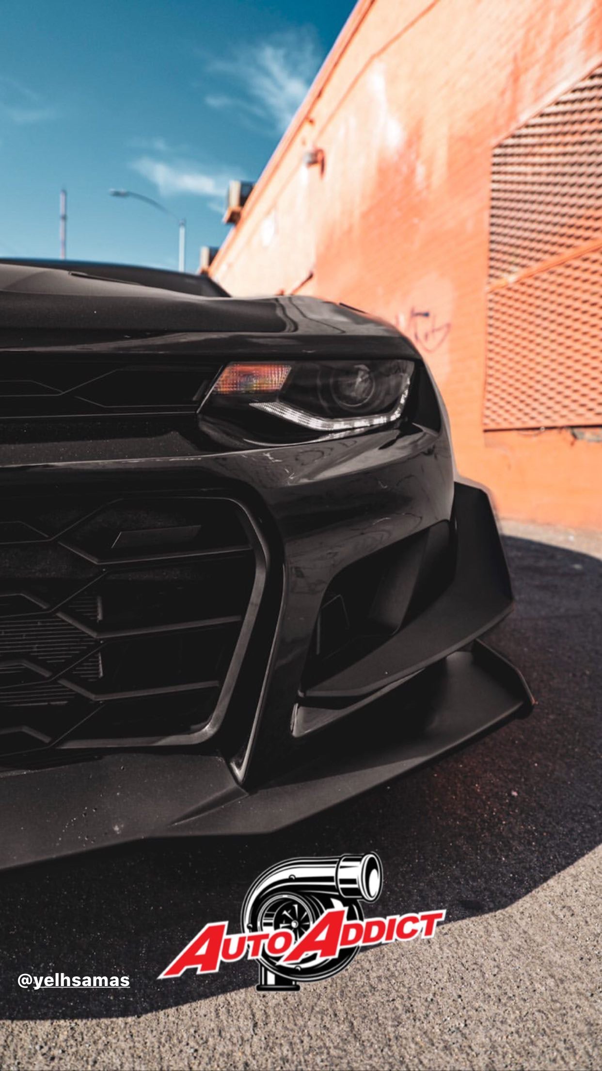 2016-2018 Chevy Camaro ZL1 1LE Track Package Front Bumper Conversion 11pcs Full Kit Flat BLK
