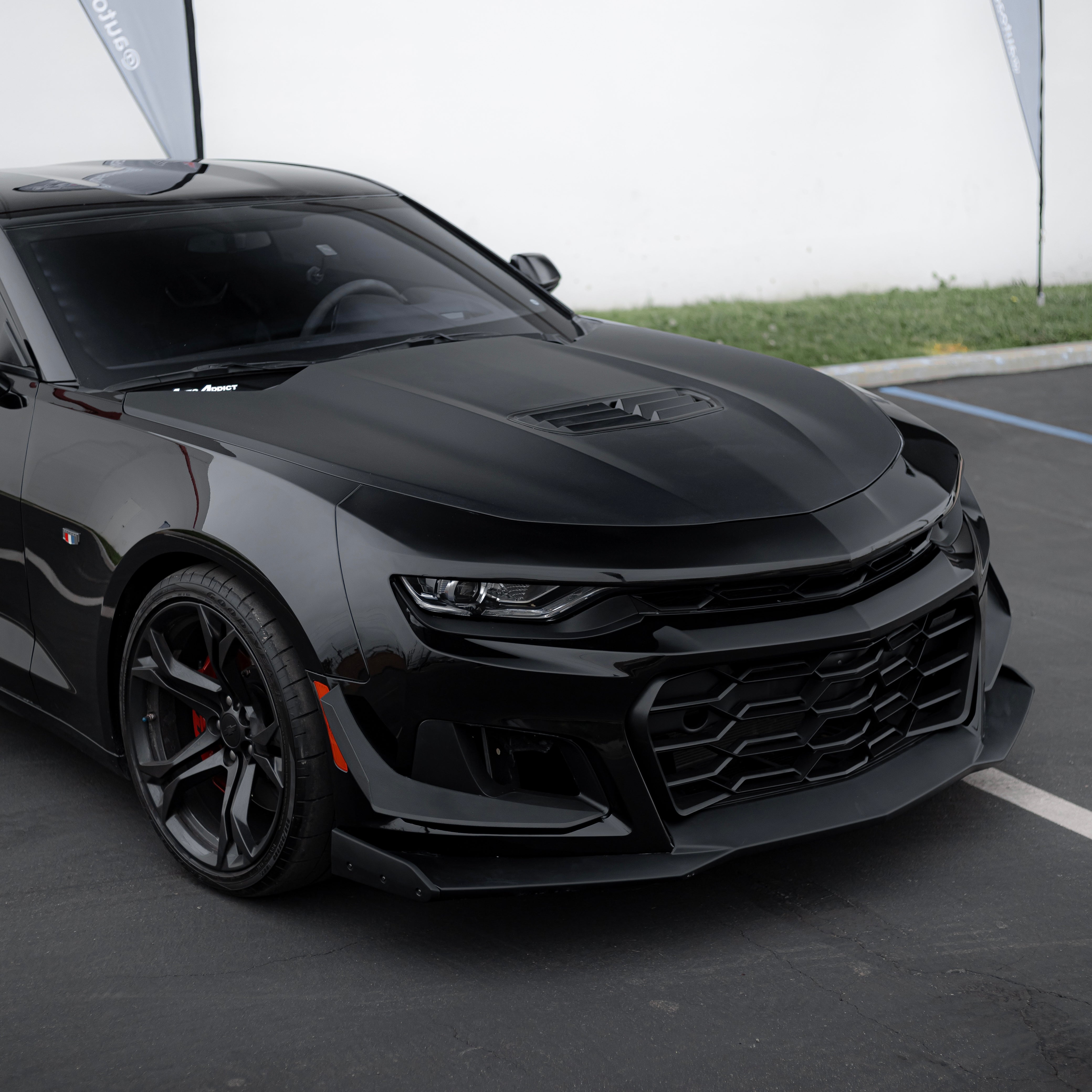 2019-2023 Chevy Camaro ZL1 1LE Track Package Front Bumper Conversion 13pcs Flat BLK w/RS Headlights
