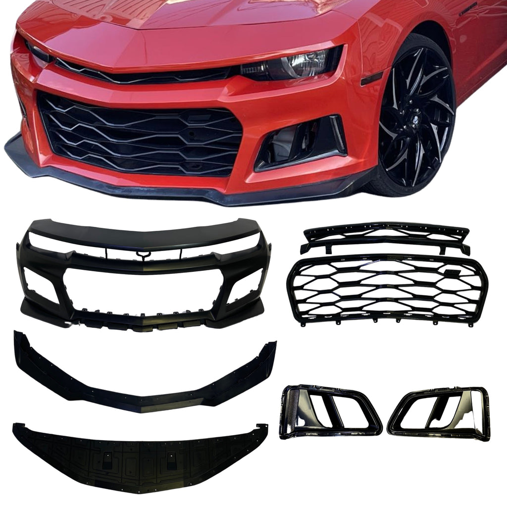 20102015 Chevy Camaro ZL1 Front Bumper Conversion 7pcs Full Kit Flat