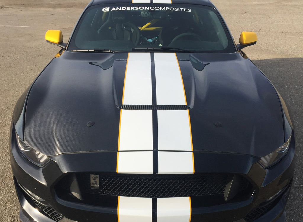 2015 - 2020 Mustang Shelby GT350 Double Sided Carbon Fiber Hood