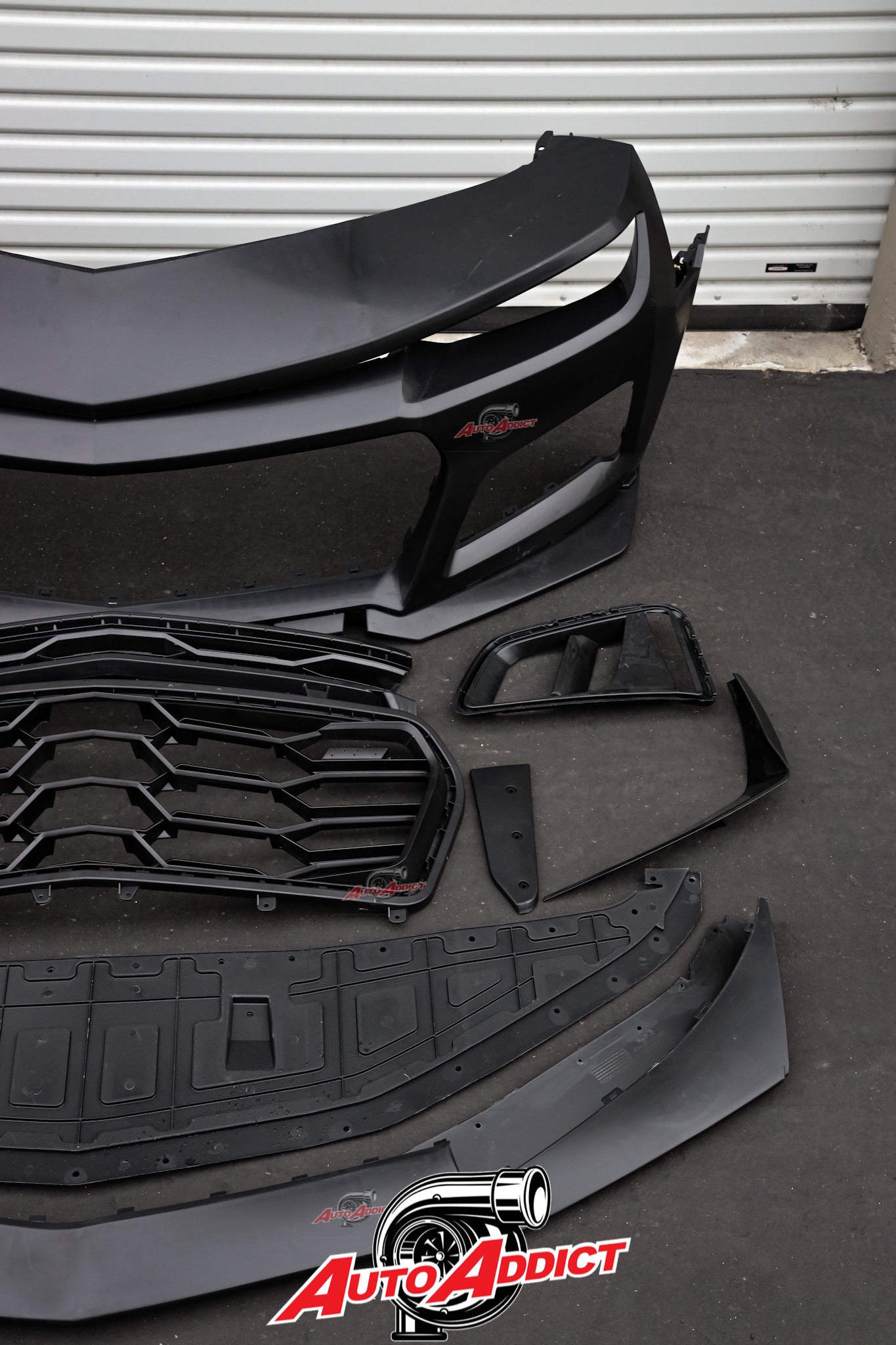 2010-2015 Chevy Camaro ZL1 1LE Track Package Front Bumper Conversion 11pcs Flat BLK