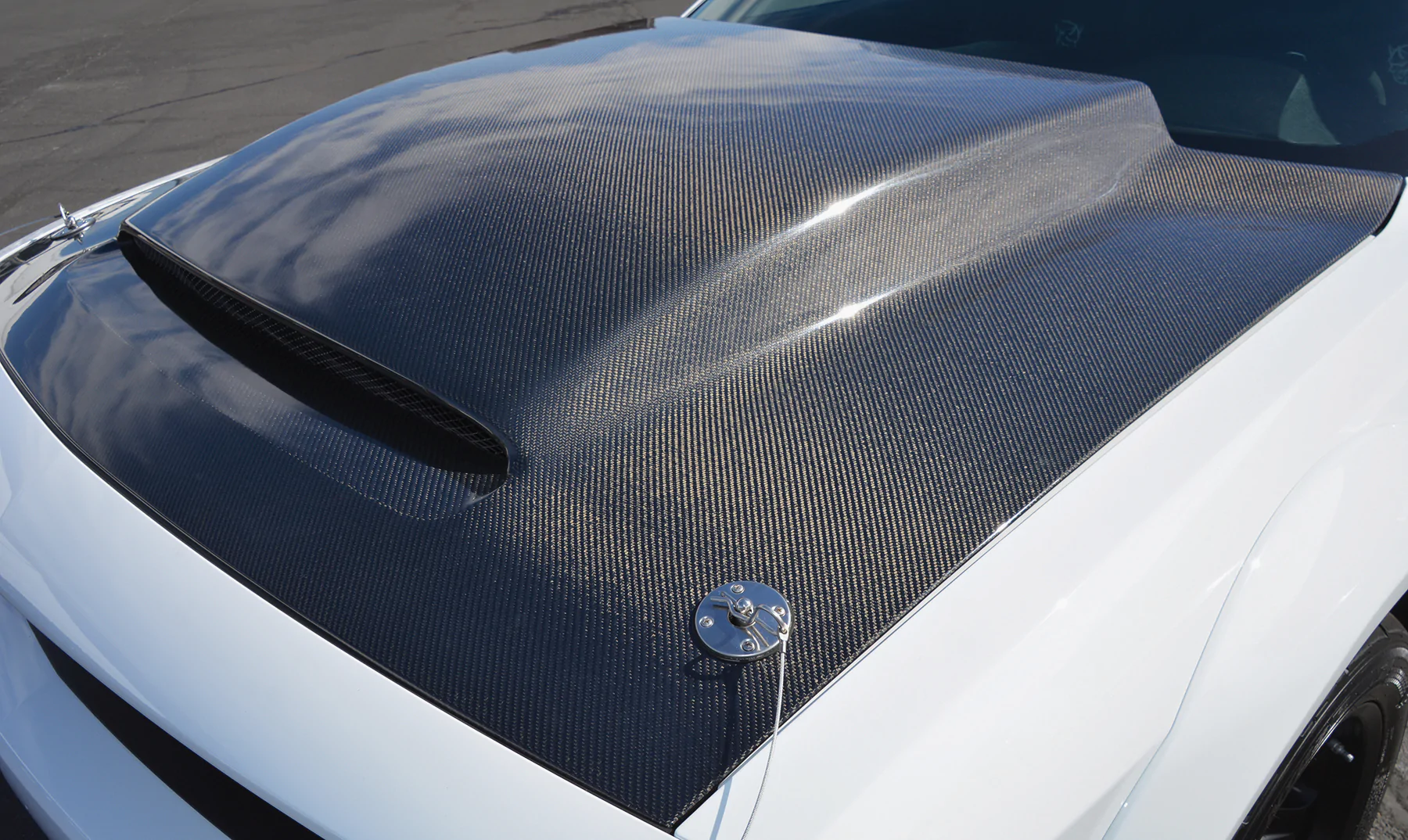 2015-2023 Dodge Challenger Demon Cowl Style Carbon Fiber Hood