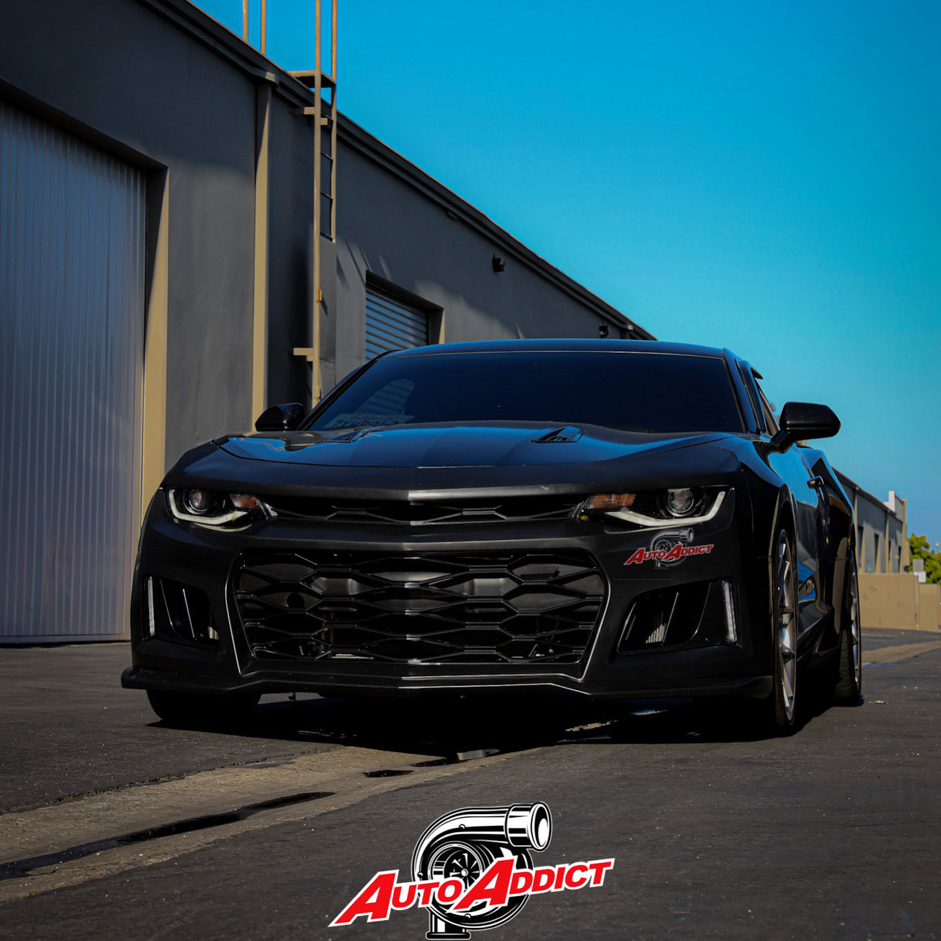 2016 2018 Chevy Camaro ZL1 Front Bumper Conversion 7pcs Ful Kit Flat BLK