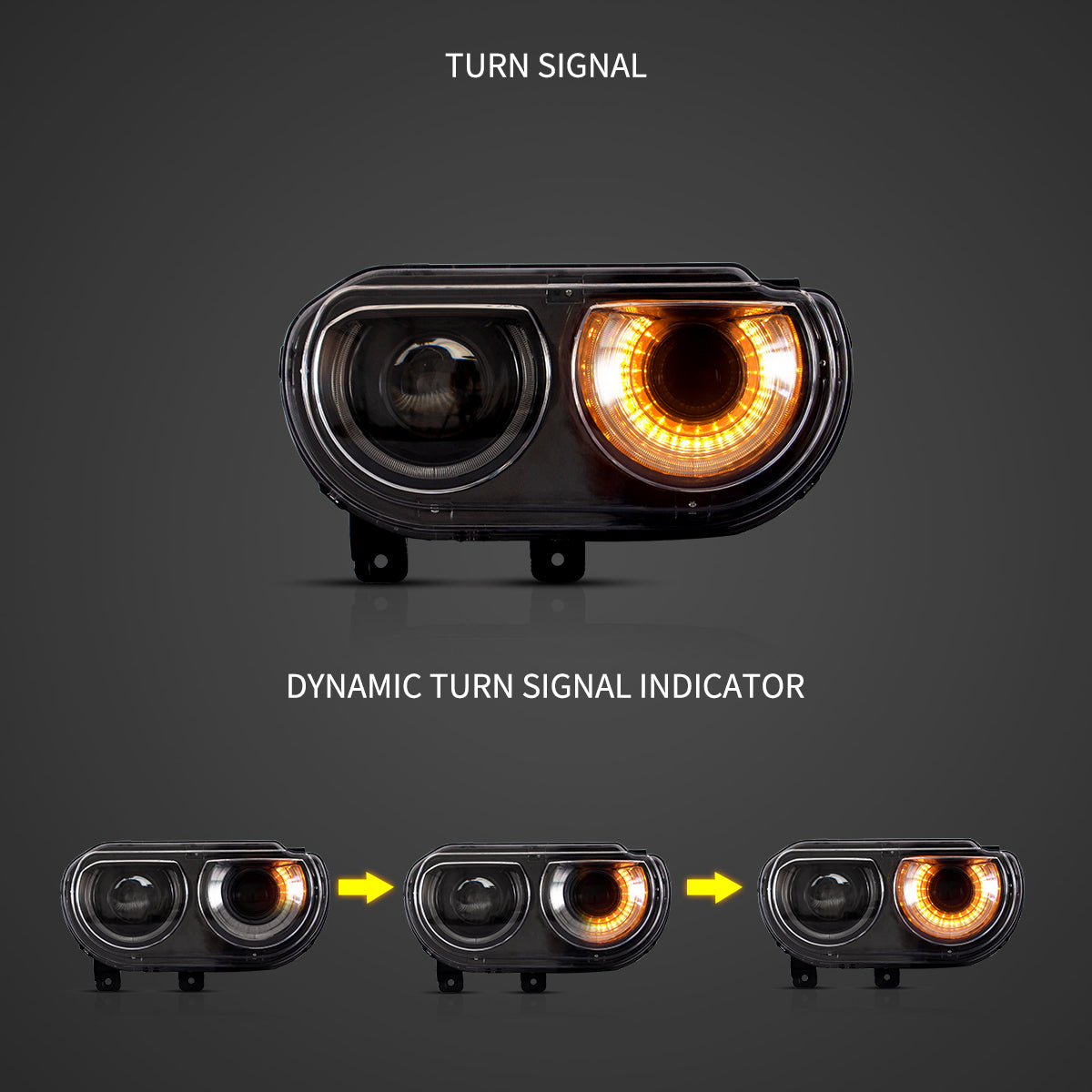 2008-2014 Dodge Challenger OEM Replica Headlights Projector